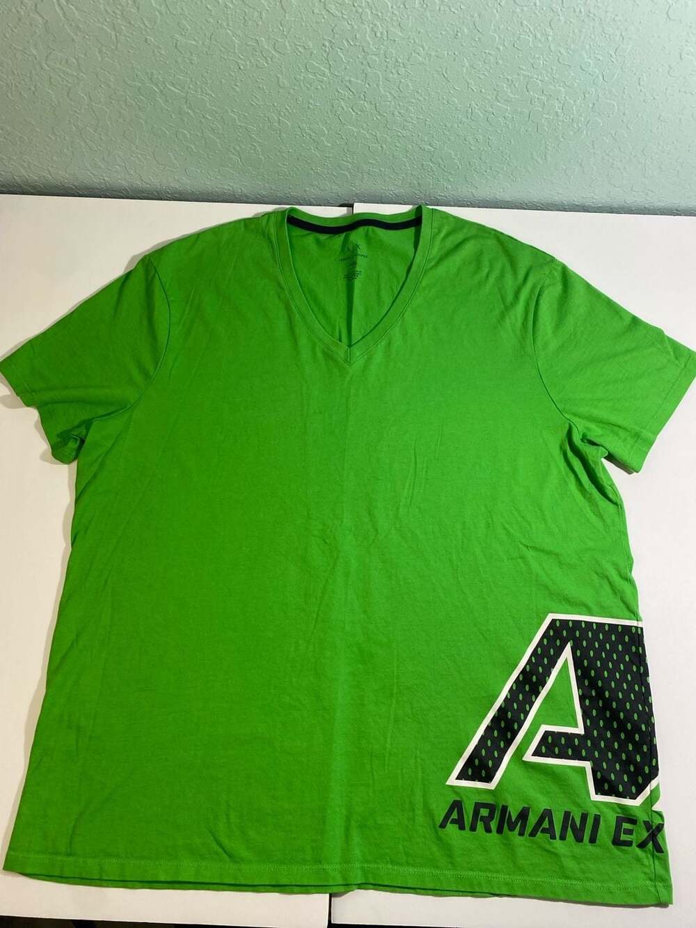Armani Exchange Side Graphic Logo V-Neck T-Shirt Green XXL